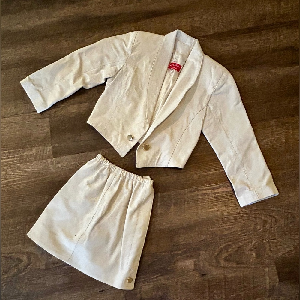 Genuine leather jacket and skirt set girls size 5